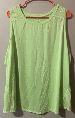 TEK GEAR WORKOUT GEAR 3X ACTIVE BREATHABLE TANK TOP NEON GREEN