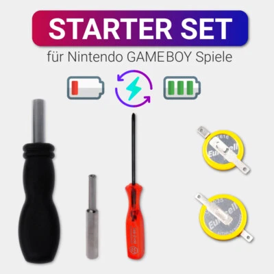 RETROREIZ - EUNICELL 5in1 StarterSet 🔋 Tauschen GameBoy Modul Batterie Wechsel Werkzeug Bit Pokemon