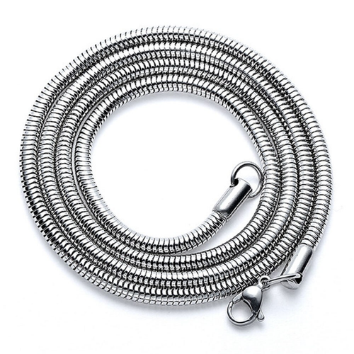 Stainless Steel Silver Round Snake Chain Necklace Men Women 1mm-3mm 7-30" - 第 5/17 張圖片