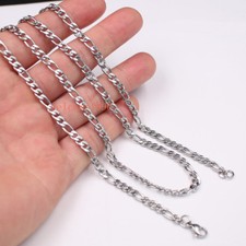 5pcs in bulk NK Curb Chain Necklace Stainless steel Men's Silver Chain 4mm 24''