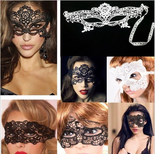 STUNNING BLACK VENETIAN MASQUERADE EYE MASK HALLOWEEN PARTY LACE FANCY DRESS @ - Picture 2 of 16