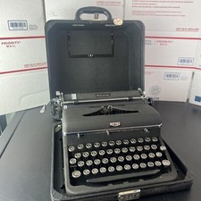 Vintage 1930's-1940’s Black Royal Aristocrat Manual Typewriter in Case. thumbnail