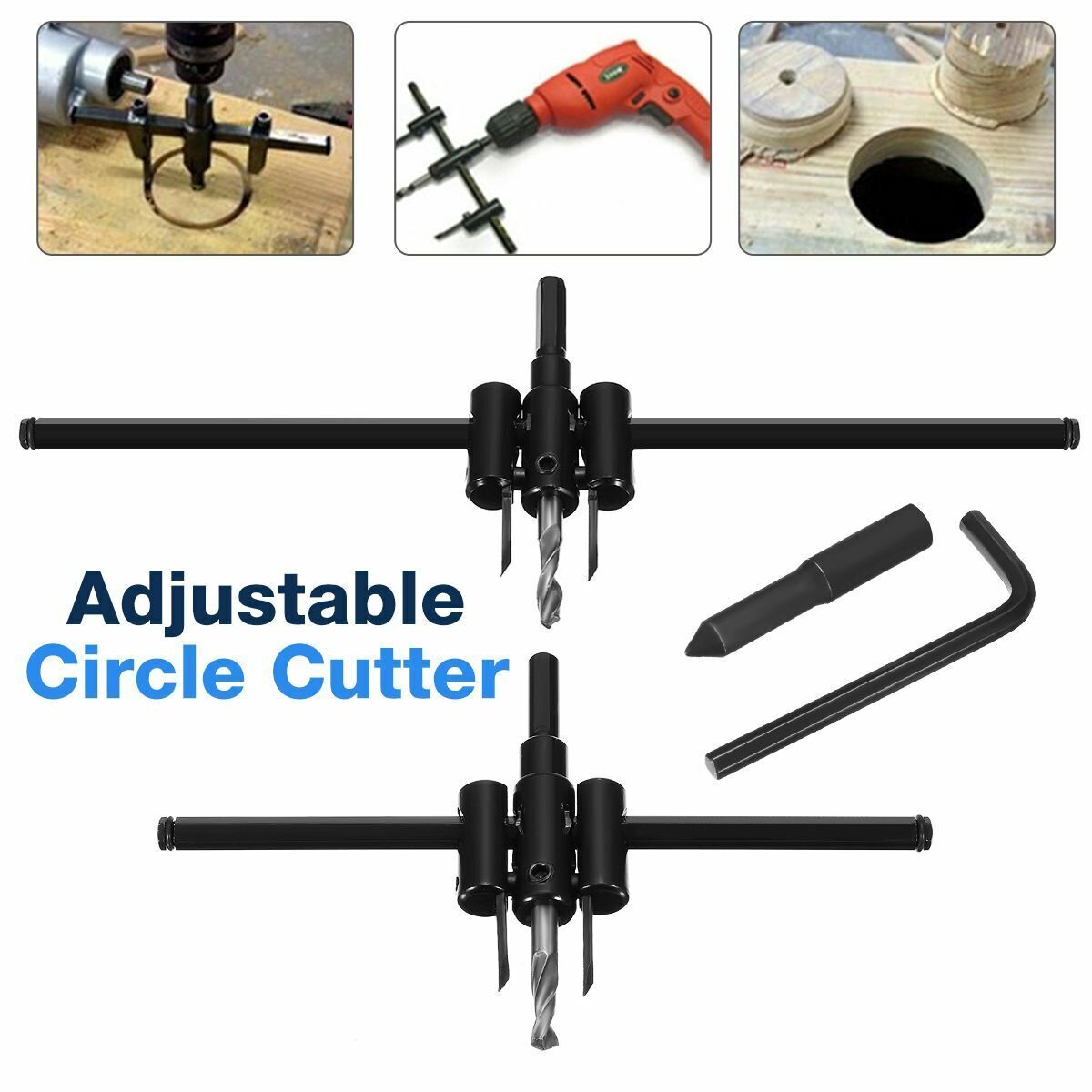Adjustable Steel Circle Hole Cutter Wood Drywall Circle Cutter Drill Bit Saw eBay