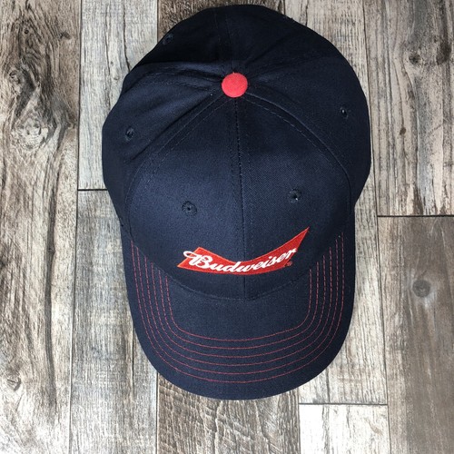 Budweiser Baseball Hat Cap Adjustable Strap One Size Navy Blue Cotton K-Products - Picture 4 of 8