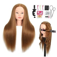 Mannequin Head with 80 Real Human Hair 26''-28"Cosmetology Mannequin Doll