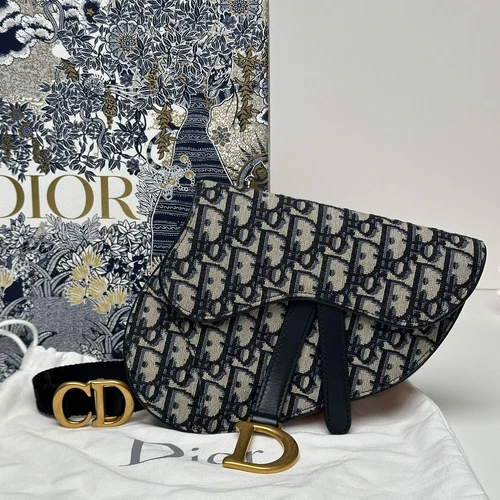 Sacoche de selle Dior bleu oblique jacquard ceinture S5632CTZQ 91318659