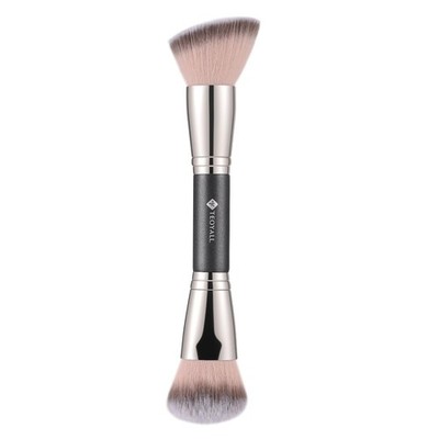 TEOYALL Dual-Ended Foundation Blending Brush, Flat Angled Kabuki and Black