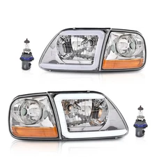 LED DRL Headlights + Corner Lights Fit For 97-03 Ford F150 / 99-02 Expedition