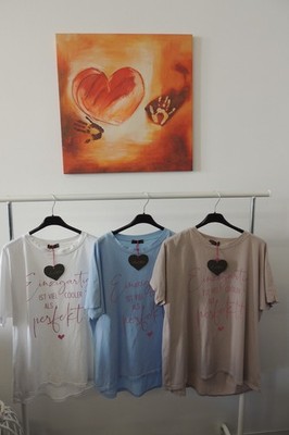 Neu T-Shirt Tunika Hängerchen Made Italy Einzigartig Perfekt Spruch44,46,kl48