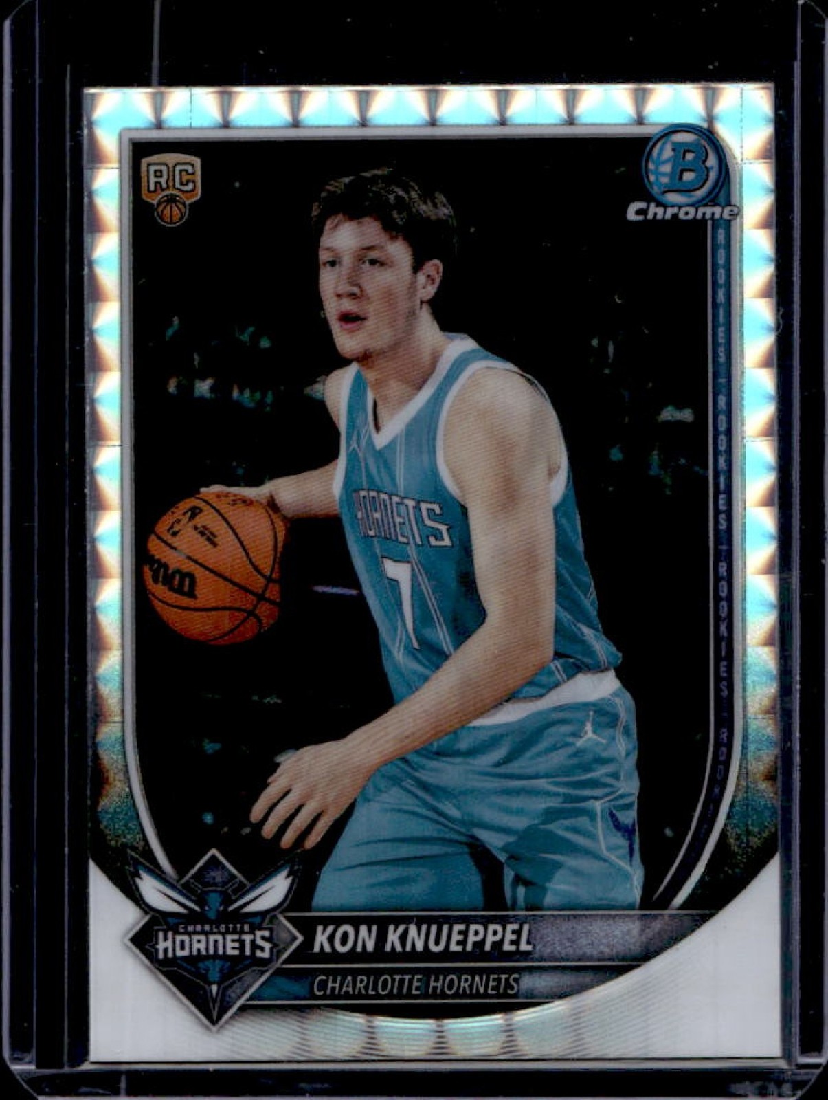 2025-26 Bowman Kon Knueppel Chrome RC Geometric Refractor Rookie #BCV-4 Hornets