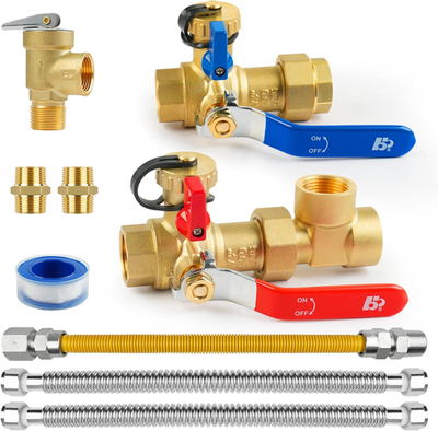 #ad #ad 3 4 Inch Tankless Water Heater Valve Kit with Pressure Relief Valve and Gas Conn $148.43