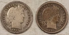 1893 1893-O BARBER DIME PAIR - CIRCULATED! 93-O WITH FULL "LIBERTY"!