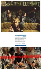 CAGE THE ELEPHANT SIGNED 8x10 PHOTO A MATT SHULTZ +3 w/EXACT PROOF AUTOGRAPH COA