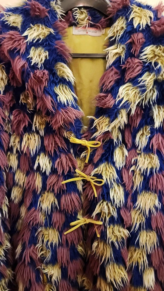 Abrigo De Colección Años 90/Y2K Groggy Shag Piel Sintética Rave Gran Tamaño SX - M Muy RARO Foto 3 de 4