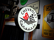 Corvette 12 Inch Light Box Led Sign 3d Printed Wall Decor Man Cave Garage Corvette 12 Inch Light Box Led Sign 3d Printed Wall Decor Man Cave Garage