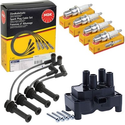 NGK ZÜNDLEITUNG+KERZEN+SPULE passend für 1.4+1.6 FORD FIESTA 6 FOCUS 2 VOLVO