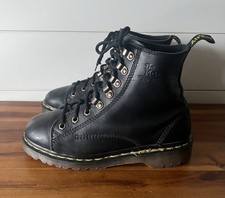 Dr Marten RARE VTG Lace To Toe Black Boots Made England UK Size 5 W7 M6 8086 EUC