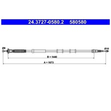 Handbremsseil hinten rechts für Abarth Grande Punto EVO | 24019678
