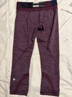 lululemon Women's Leggings 4 Purple Striped Capri Run Yoga Compression 21” — photo 2