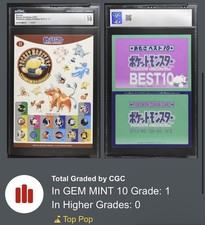 CGC 10 Snorlax Pokémon Jumbo Carddass W Pt.2 #11 (1997) Bandai Carddass POP 1