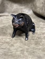 A.C. WILLIAMS - OHIO CAST IRON FIGURAL “SITTING PIG” STILL BANK