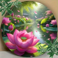 1pc 7, 87x7, 87 Inch Round Metal Wall Art - Vibrant Waterproof & Rustproof Alumi