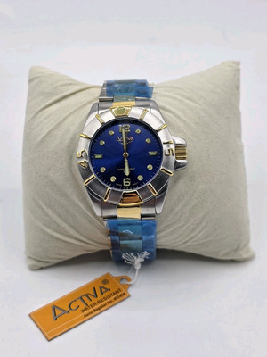 Activa Invicta Sport Diver Blue Dial Brac3 Watch New Gold Silve Color
