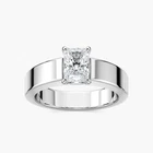 2 Ct D Color VVS1 Radiant Cut Moissanite Wedding Solitaire Ring Silver Size= 7