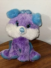 Hugfun Purple Blue White Puppy Dog Plush 10"