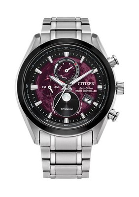 Citizen Tsuki-yomi A-T Red Dial Super Titanium Men's Bracelet Watch BY1018-55X