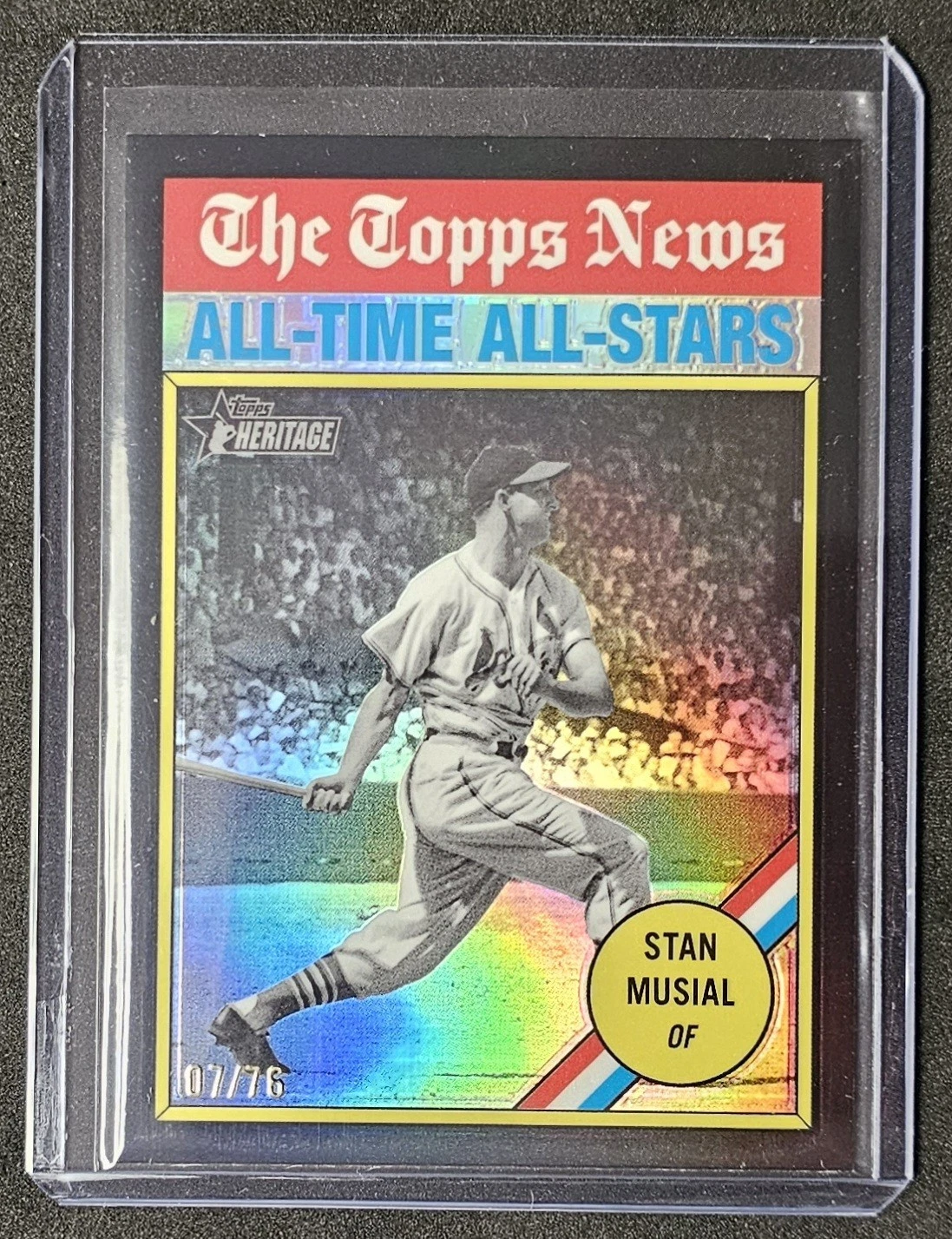 2025 Topps Heritage STAN MUSIAL #350 Black Chrome Refractor #'d 7/76