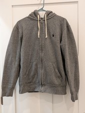 Vintage Polo Ralph Lauren Heather Grey Hoodie - Size Medium Thermal Waffle 