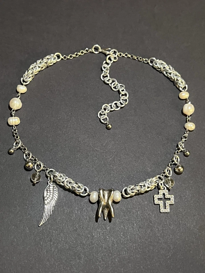 Ожерелье с зубной феей из византийских бусин/амулетов 18 дюймов - Изображение 3 из 4