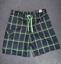OP Board Shorts Men s XL Extra Large 40-42 Black Green Swim Trunks 22 At Knee