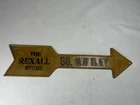 Vintage Metal REXALL  SIGN 17”x4.5” South Whitley, Indiana Man Cave Pharmacy