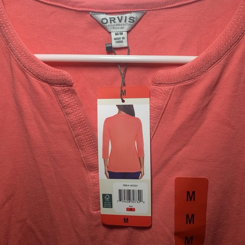 NWT 2 Pack Orvis Womens Pima Cotton V Neck Tunic Shirts 3/4 Sleeve Size Medium - Picture 5 of 11