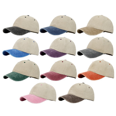 Mens Cotton Baseball Cap Summer Outdoor Sun Protection Golf Duckbill Hat