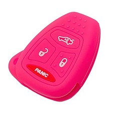 Silicone Key Fob Cover Fit for Chrysler 200 300 PT Cruiser Dodge Charger Rose