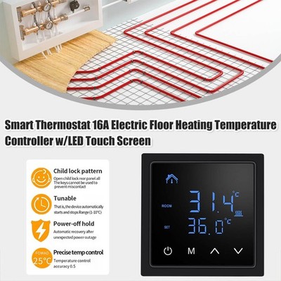 1X Smart Floor Heating Thermostat Electric Underfloor Heating Thermostat 16A