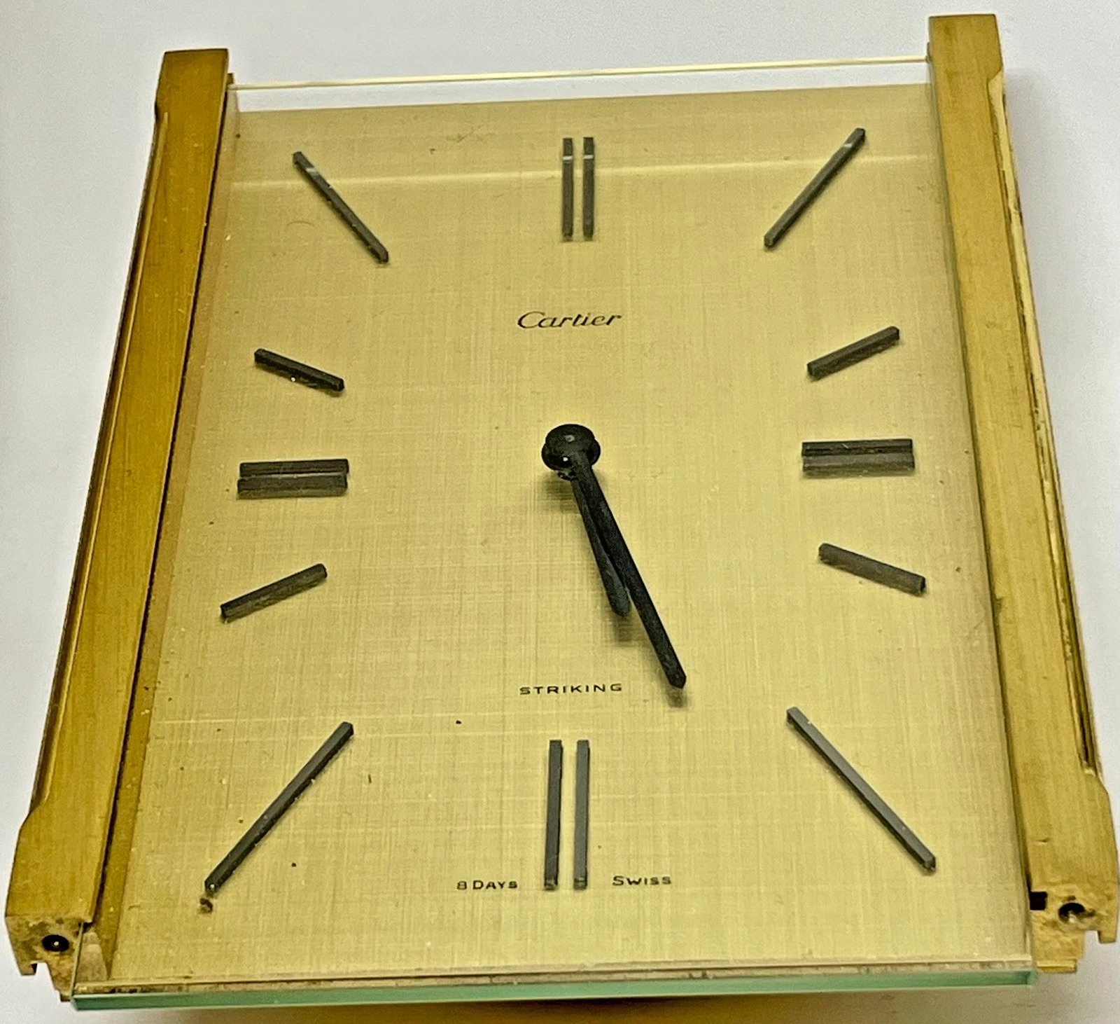 Cartier — Vintage Cartier 8 Day Striking Desk Clock Mechanical Swiss Parts Restoration