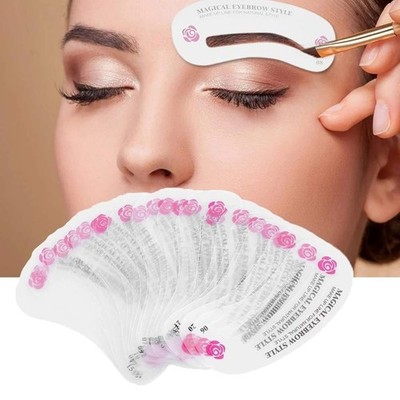 24 PCS Eyebrow Shaping Stencils, Kalolary 24 Count (Pack of 1), Clear 