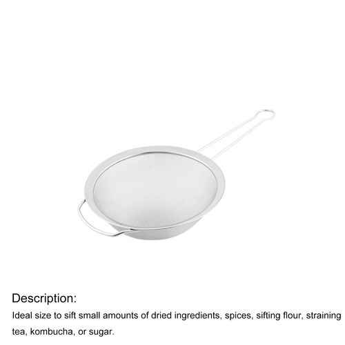 Colino colino rete olio tè fine cucina acciaio inox setaccio farina 8 pollici - Foto 4 di 5