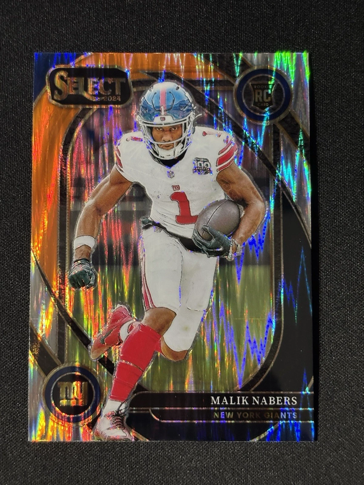2024 Panini Select #220 Malik Nabers Black & Orange Shock New York Giants