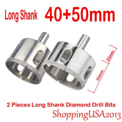 2Pcs 40+50mm Diamond Drill Bits Hole Saw Cutter Tool Glass Marble Granite Tile*