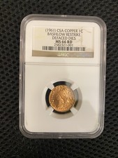 (1961) CSA Copper 1c ~ Bashlow Restrike ~ Defaced Dies NGC MS66 RD