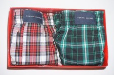NWT TOMMY HILFIGER 2 BOY woven boxers underwear size M 8/10 red, green