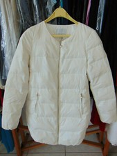 GIUBBOTTO GIUBBINO LUNGO DONNA  piumino vera  piuma d'oca bianco invernale