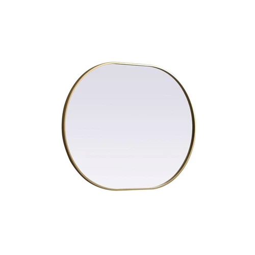 Elegant Decor Asha 30x40" Oval Modern MDF Wood/Iron Mirror in Brass - Picture 4 of 11