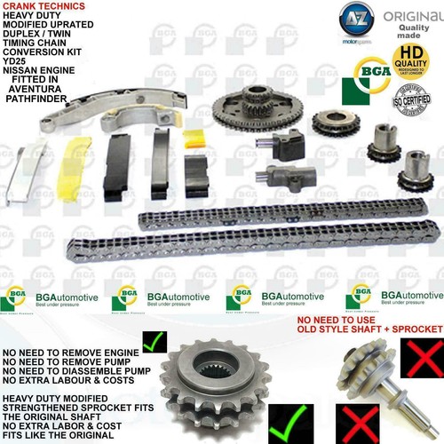 For Navara D40 NP300 2.5 YD25 Diesel BGA Duplex Timing Chain Upgrade kit 05-09 - Picture 2 of 2