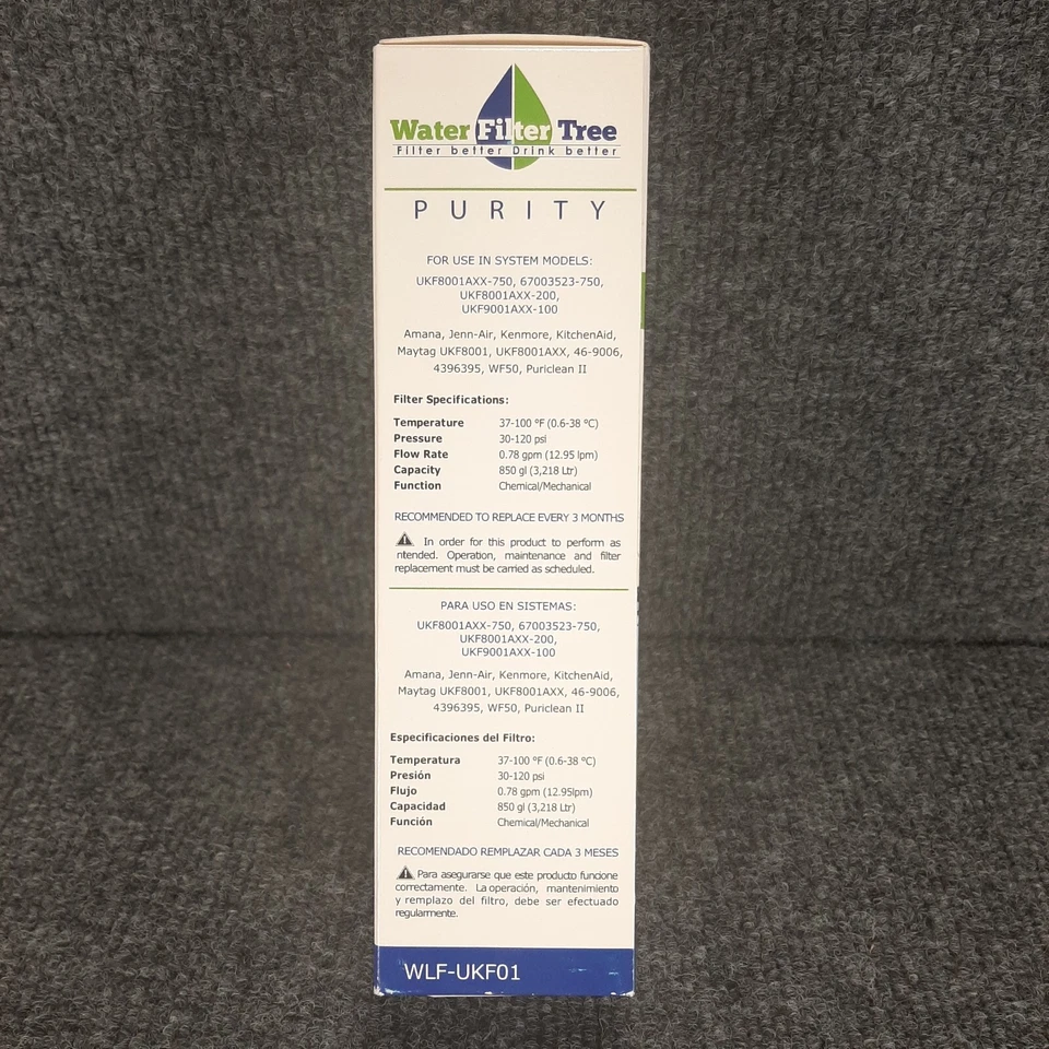 Filtro de agua Tree Purity Pro WLF-UKF01 refrigerador apto para Maytag UKF8001 Whirlpool Foto 2 de 4